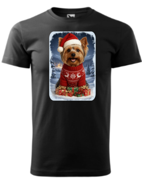 Vánoční tričko s Yorkshirským teriérem2